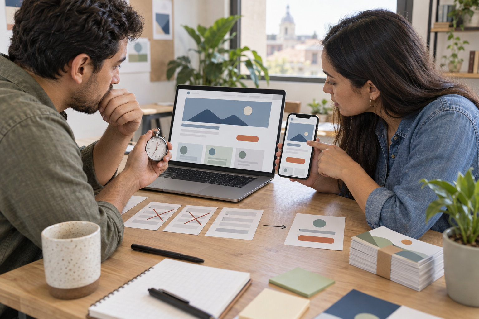 Team testing landing-page speed, a short form, and a direct conversion path