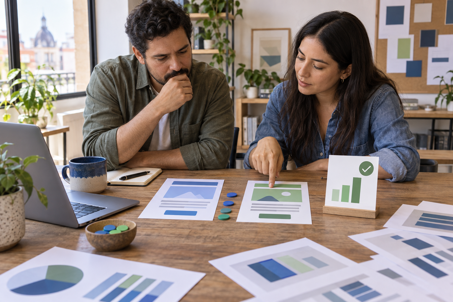 Team comparing campaigns while concentrating on one useful metric